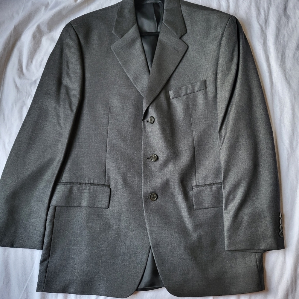 Chaps Ralph Lauren Blazer/Sports Jacket Size 43R 3 Button Wool/Cashmere Blend